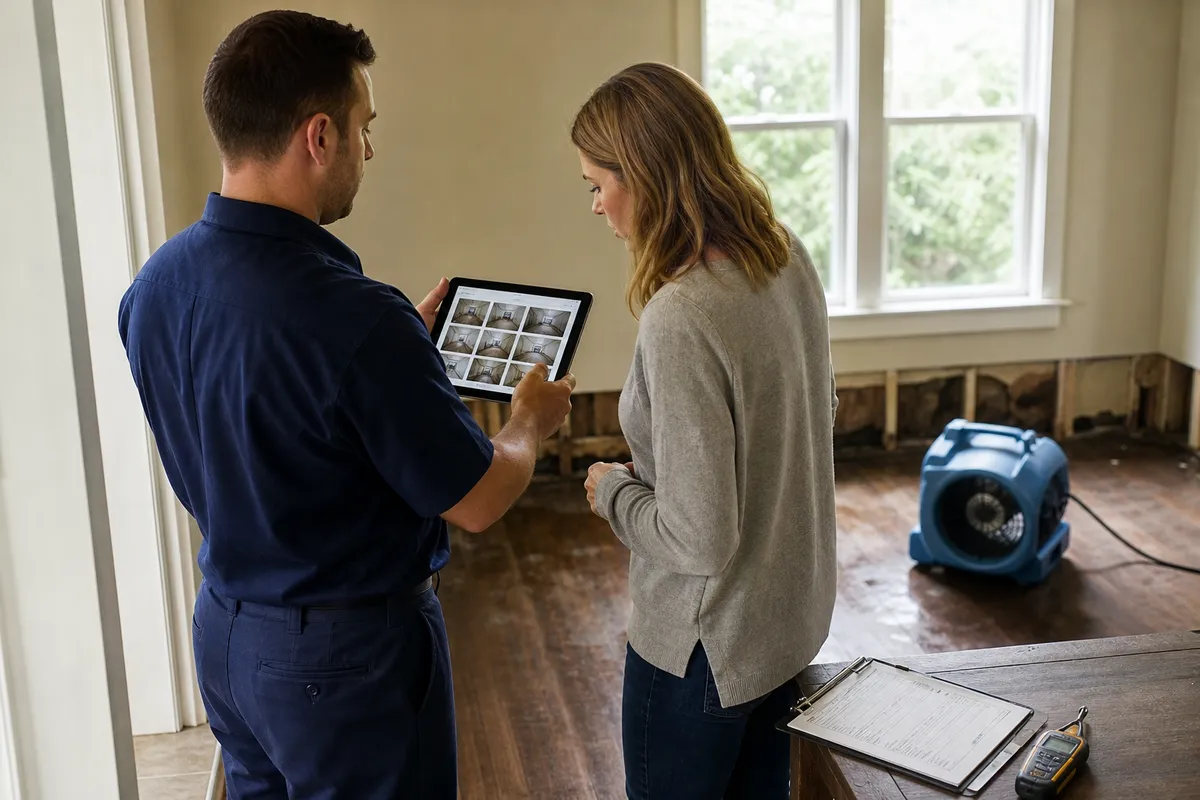 Insurance claim documentation for Tenafly property restoration